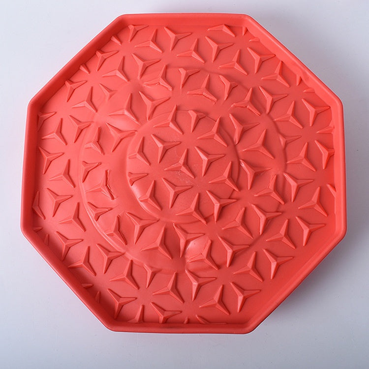 Red suction octagon lick mat