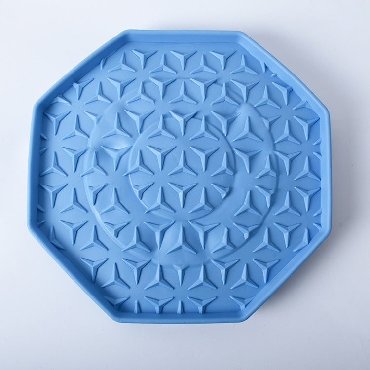 Blue suction octagon lick mat